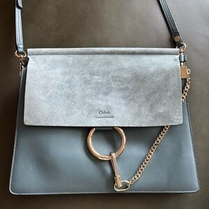 Chloe Faye Medium Suede Leather Shoulder Bag